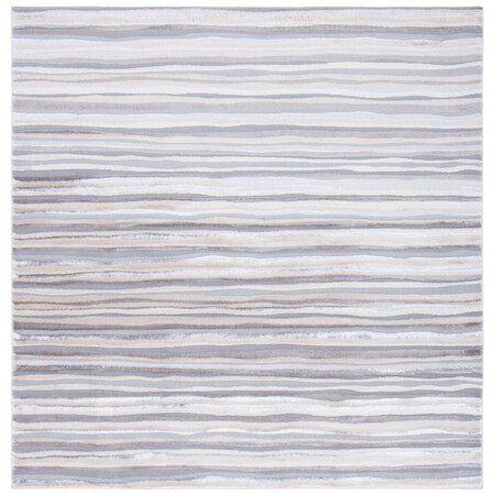 Safavieh 6 ft. 7 in. x 6 ft. 7 in. Lagoon Power Loomed Square Area Rug Ivory & Grey LGN148A-7SQ